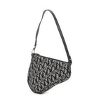 Dior Mini Saddle Pochette Black Gray Trotter Pattern Canvas Pouch — view 2