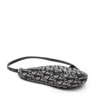 Dior Mini Saddle Pochette Black Gray Trotter Pattern Canvas Pouch — view 6