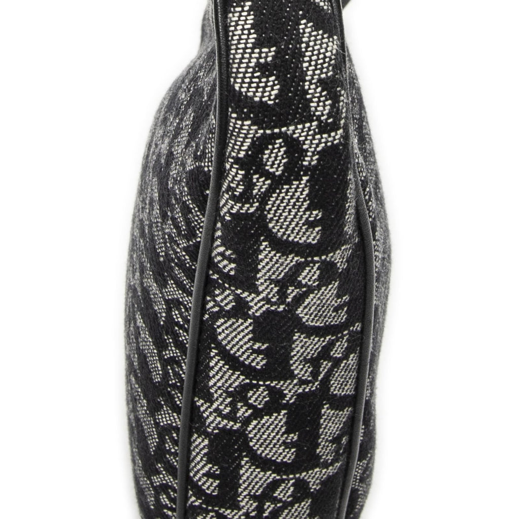 Dior Mini Saddle Pochette Black Gray Trotter Pattern Canvas Pouch — view 7