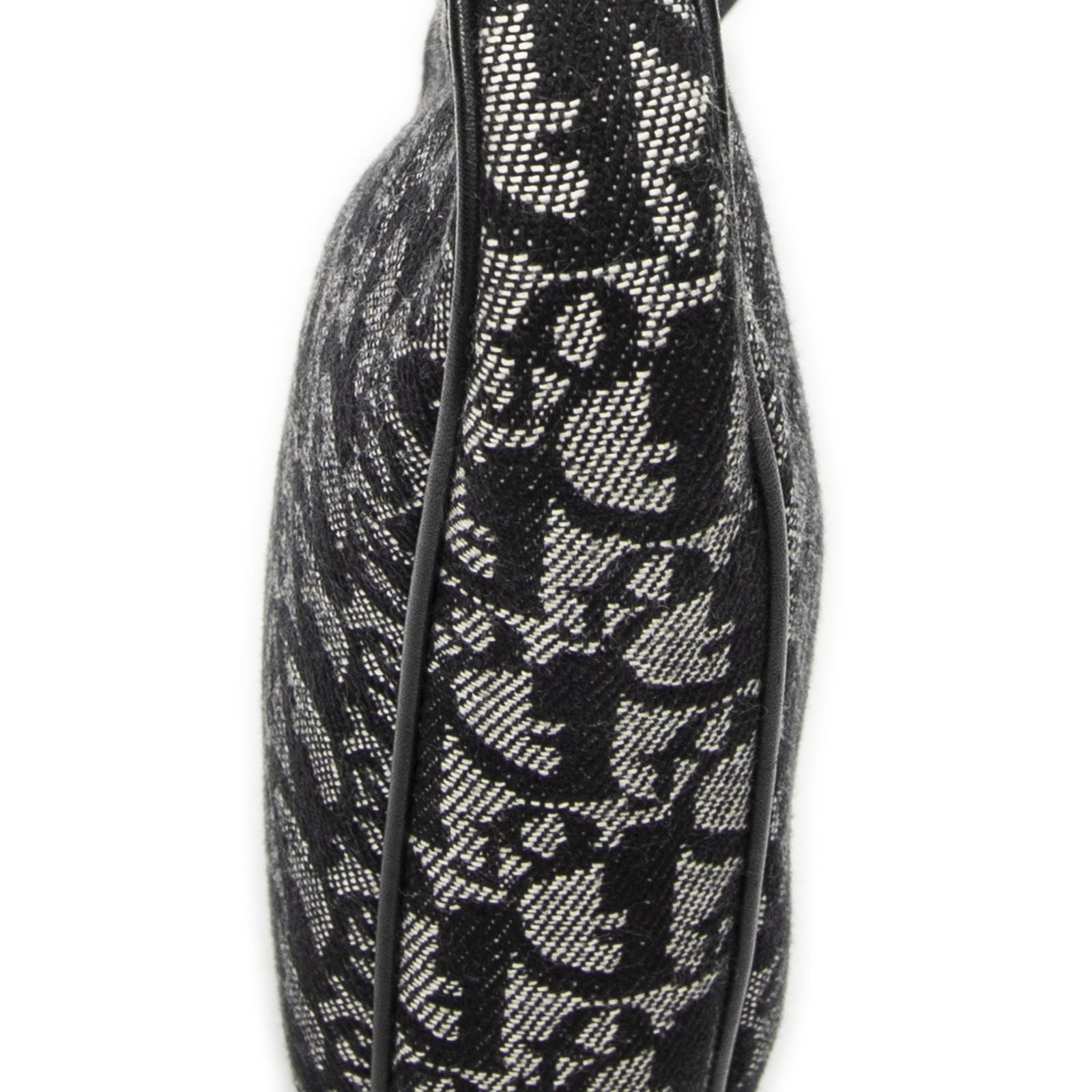 Dior Mini Saddle Pochette Black Gray Trotter Pattern Canvas Pouch — view 7