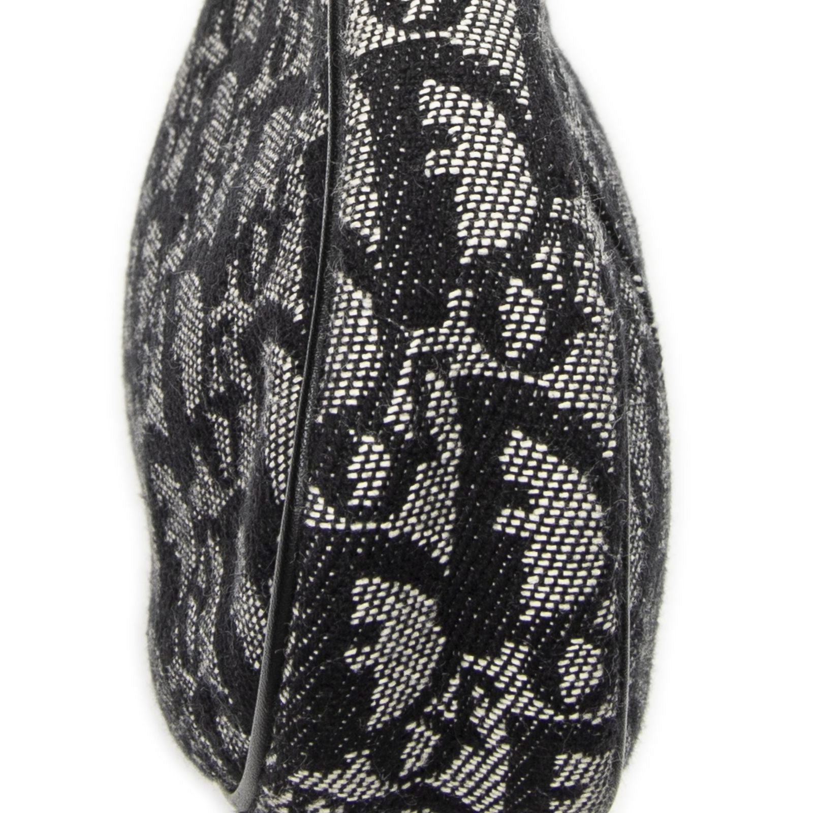 Dior Mini Saddle Pochette Black Gray Trotter Pattern Canvas Pouch — view 8