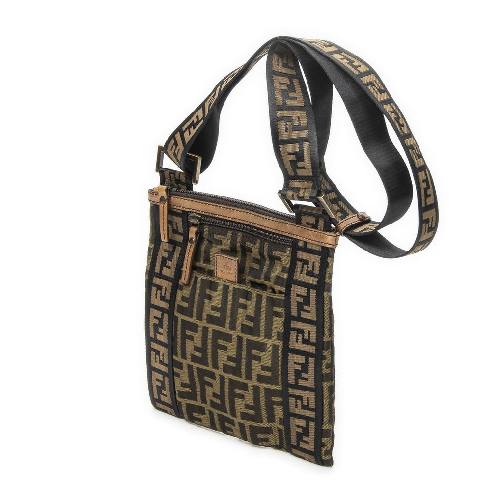 Fendi Square Zip Crossbody Brown Zucca Canvas — view 2