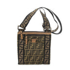 Fendi Square Zip Crossbody Brown Zucca Canvas