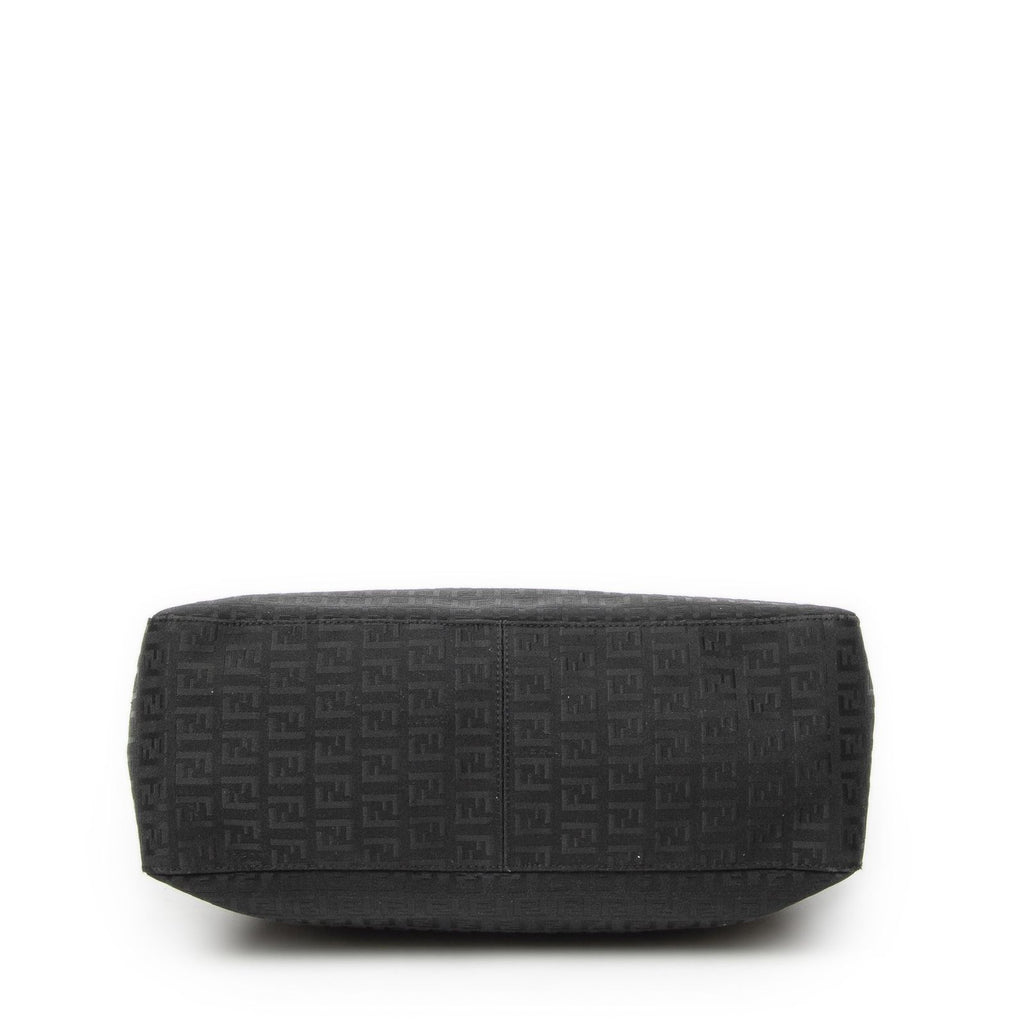 Fendi Roll Tote Black Zucchino Canvas — view 6