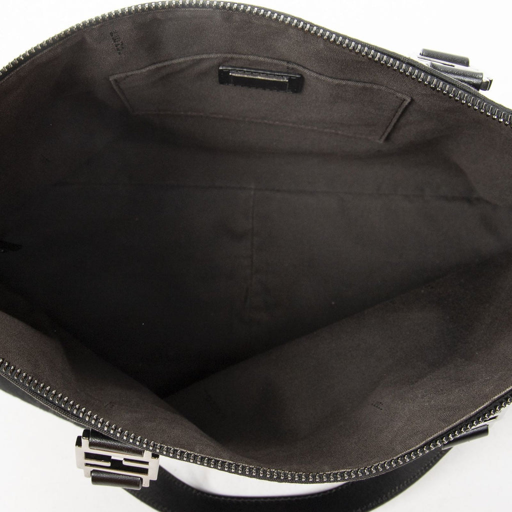 Fendi Roll Tote Black Zucchino Canvas — view 9
