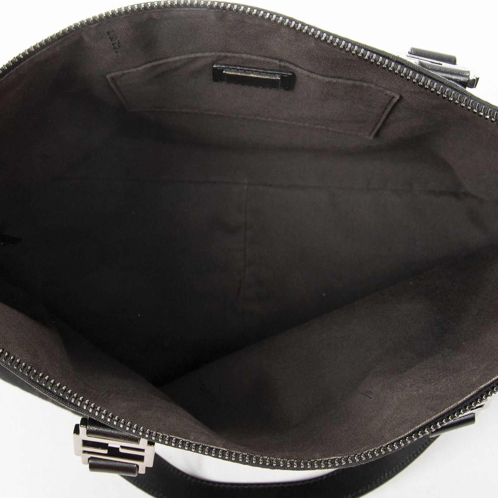 Fendi Roll Tote Black Zucchino Canvas — view 9