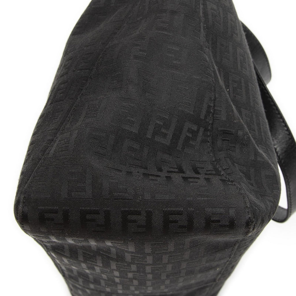 Fendi Roll Tote Black Zucchino Canvas — view 8