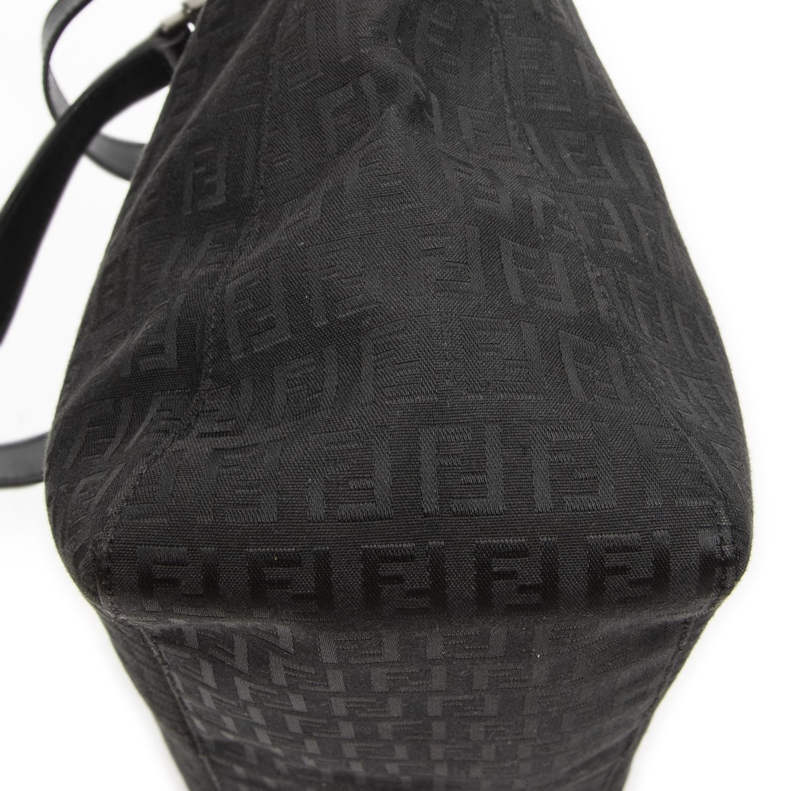 Fendi Roll Tote Black Zucchino Canvas — view 7
