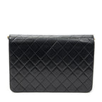 Chanel Vintage Pushlock Straight Flap Black Quilted Lambskin Leather — view 5