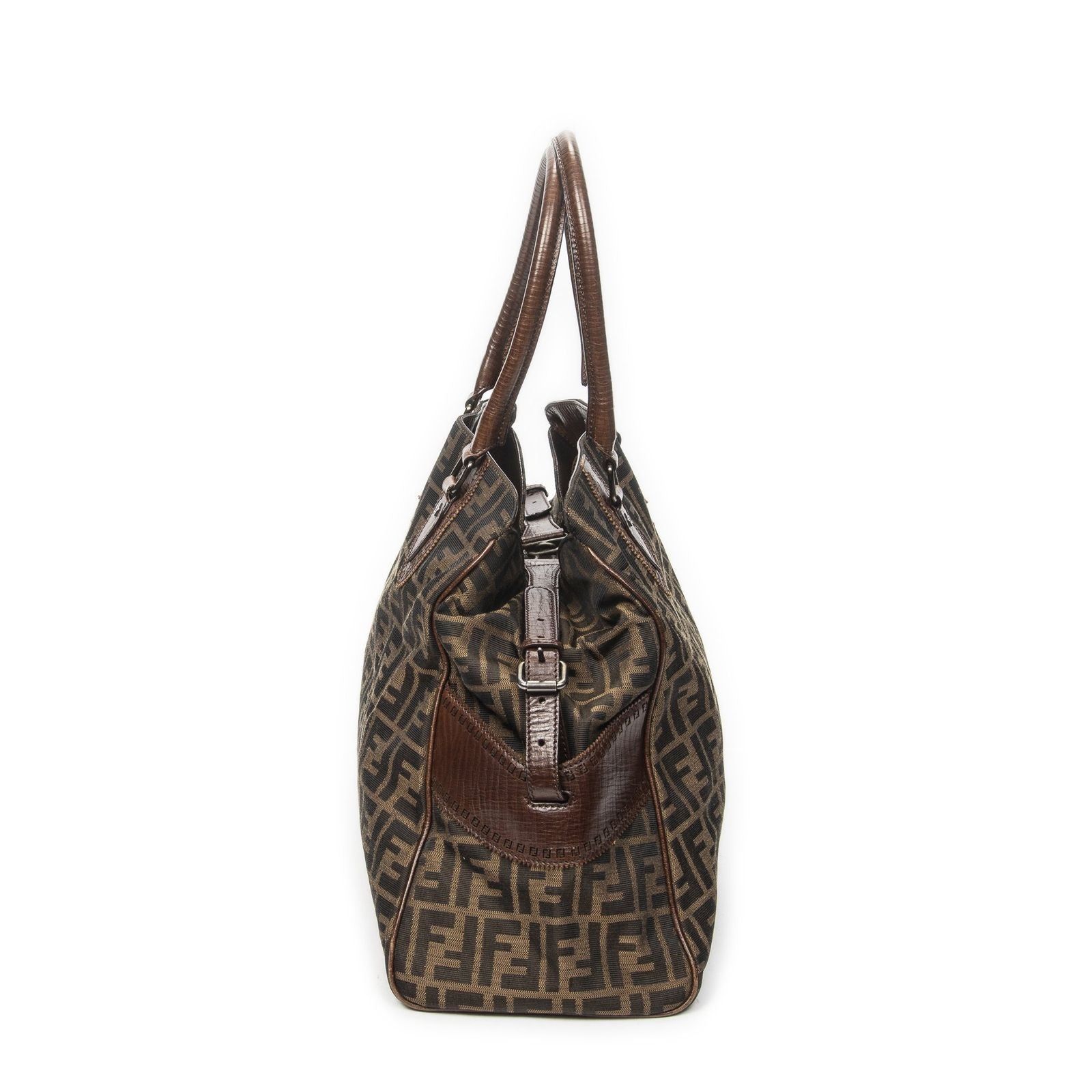 Fendi Cef de Jour Tote Brown Zucca Canvas — view 3