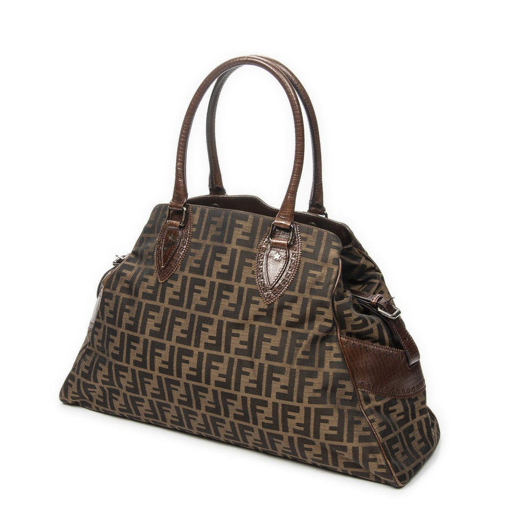 Fendi Cef de Jour Tote Brown Zucca Canvas — view 2