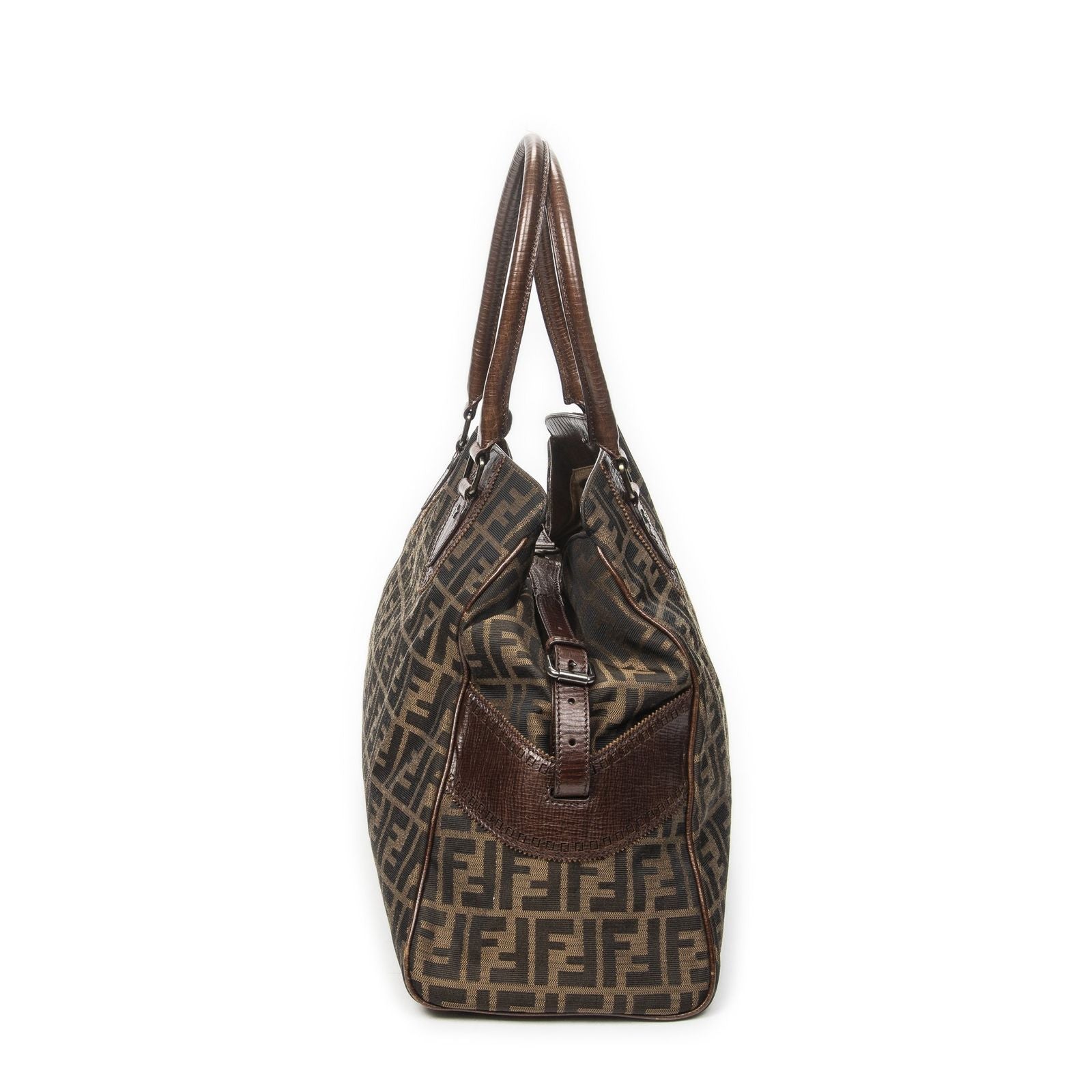 Fendi Cef de Jour Tote Brown Zucca Canvas — view 4