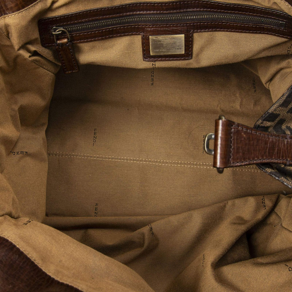 Fendi Cef de Jour Tote Brown Zucca Canvas — view 9