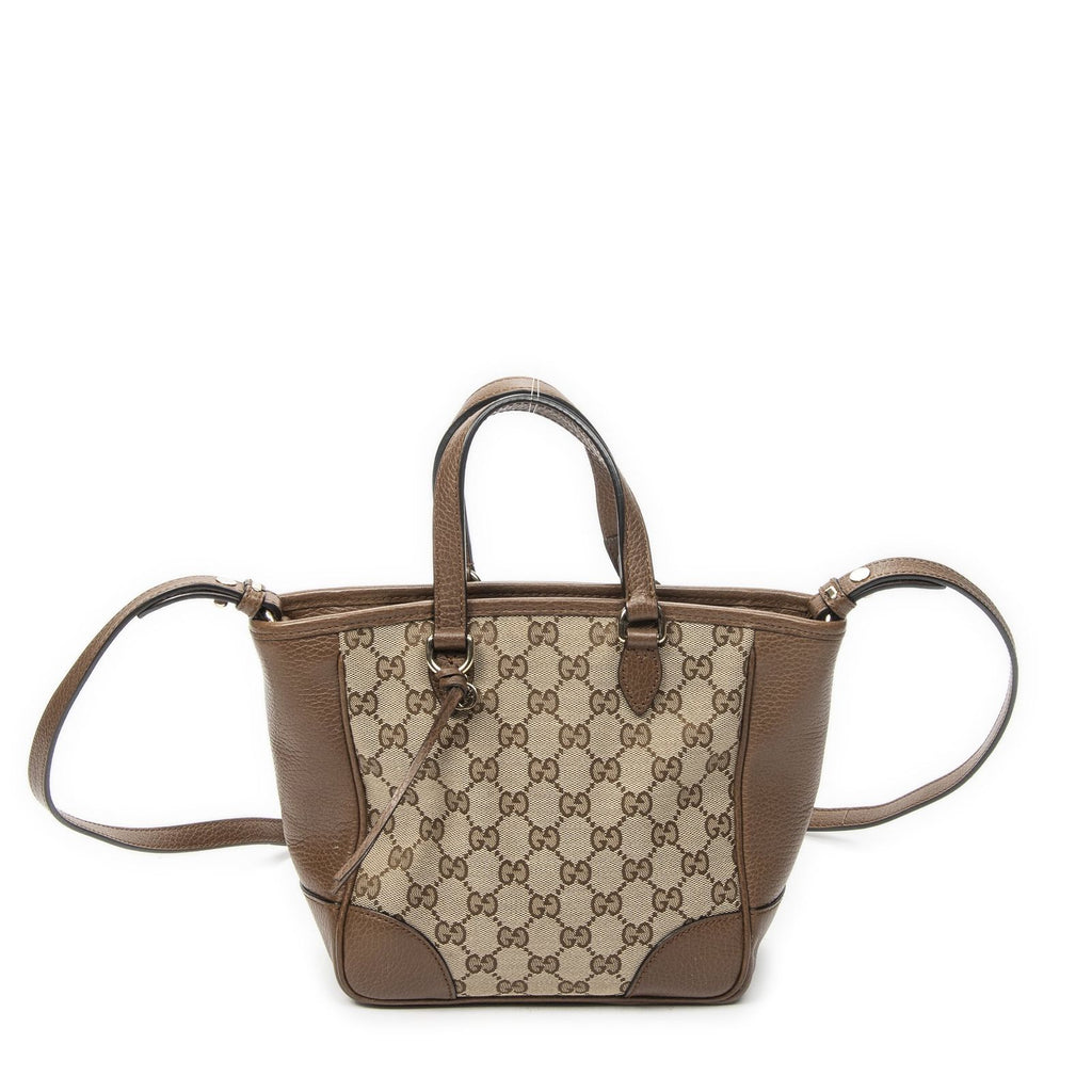 Gucci Small Bree Tote Beige Brown GG Canvas
