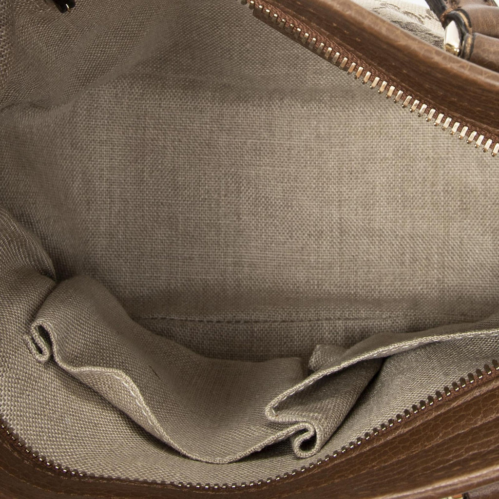 Gucci Small Bree Tote Beige Brown GG Canvas — view 9