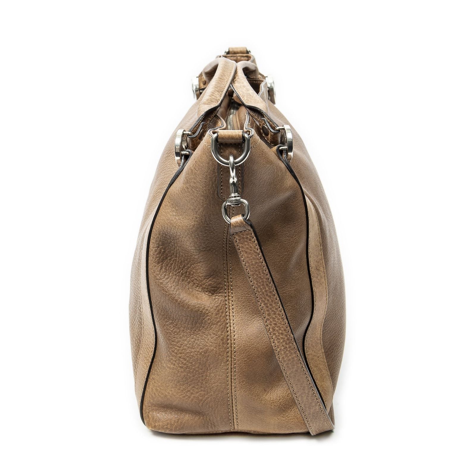 Gucci Miss GG Convertible Tote Brown Gray Calfskin Leather — view 3