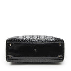 Dior Large Lady Dior Zip Black Cannage Patent Leather Handbag — view 6