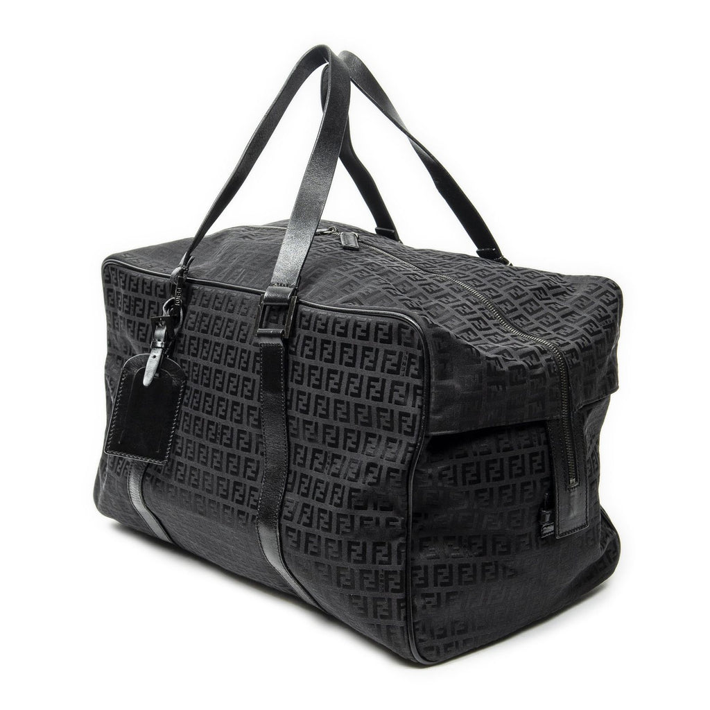 Fendi Collapsible Weekender Black Zucchino Canvas Travel — view 2