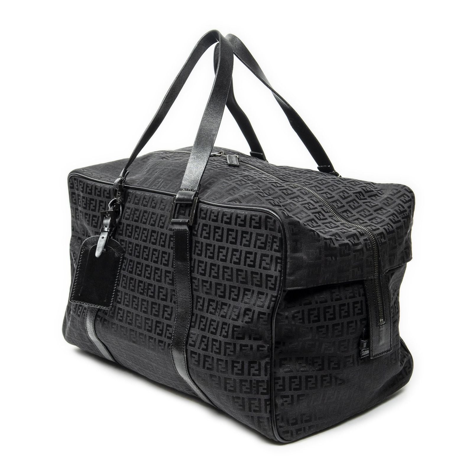 Fendi Collapsible Weekender Black Zucchino Canvas Travel — view 2