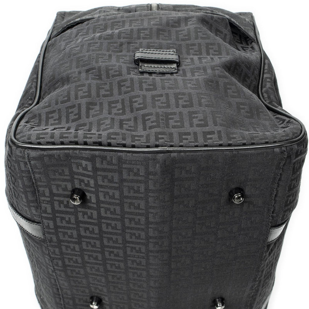 Fendi Collapsible Weekender Black Zucchino Canvas Travel — view 8