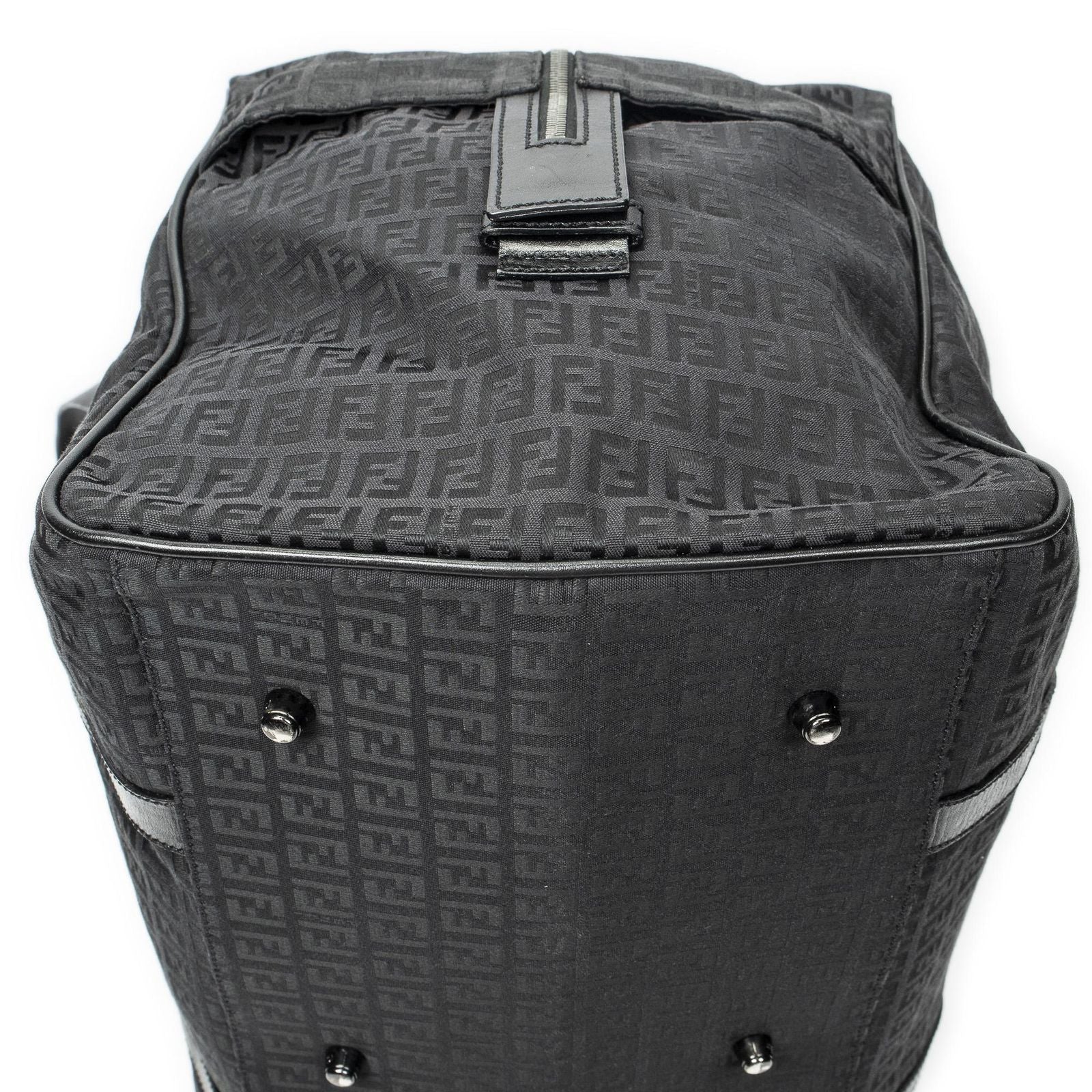 Fendi Collapsible Weekender Black Zucchino Canvas Travel — view 7