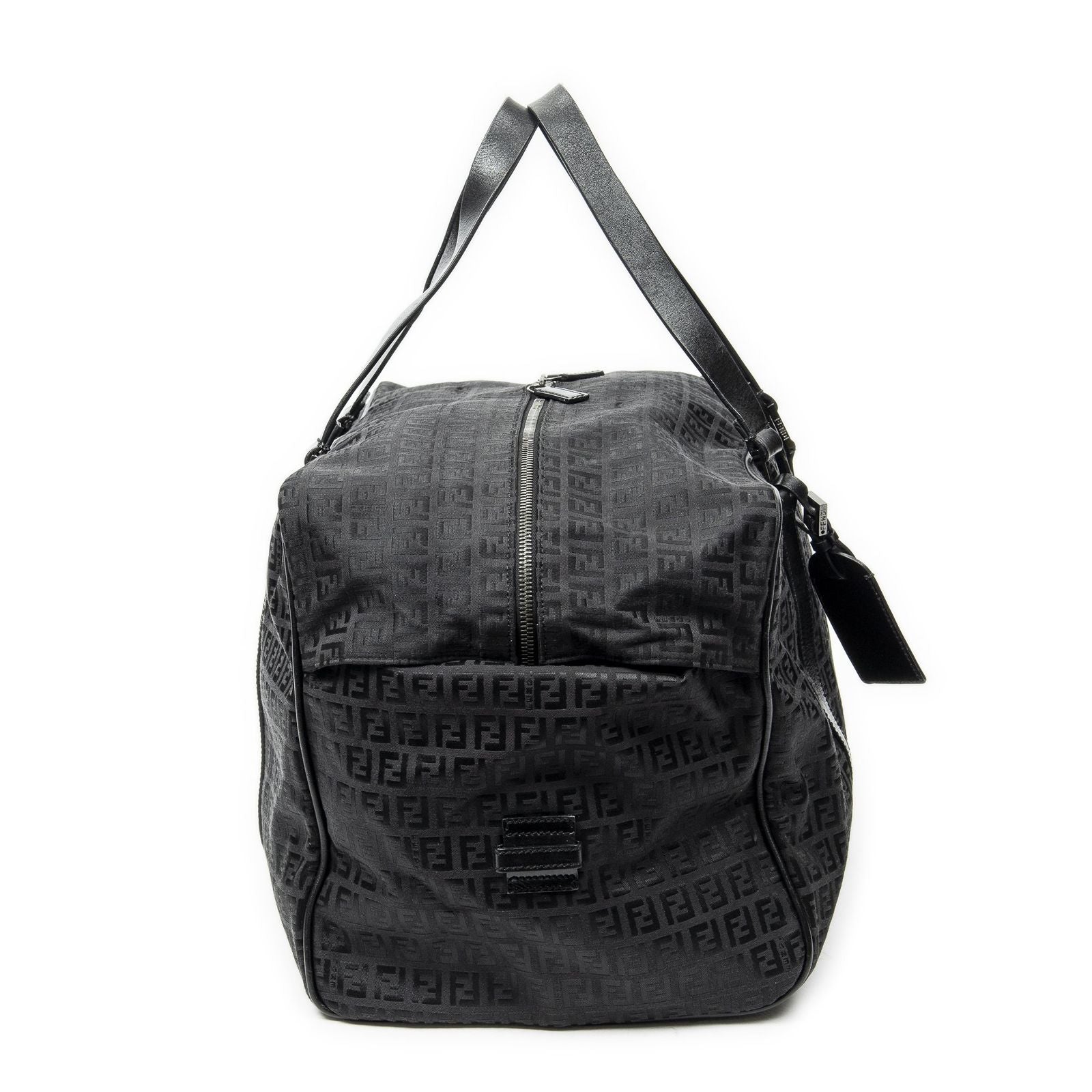 Fendi Collapsible Weekender Black Zucchino Canvas Travel — view 4