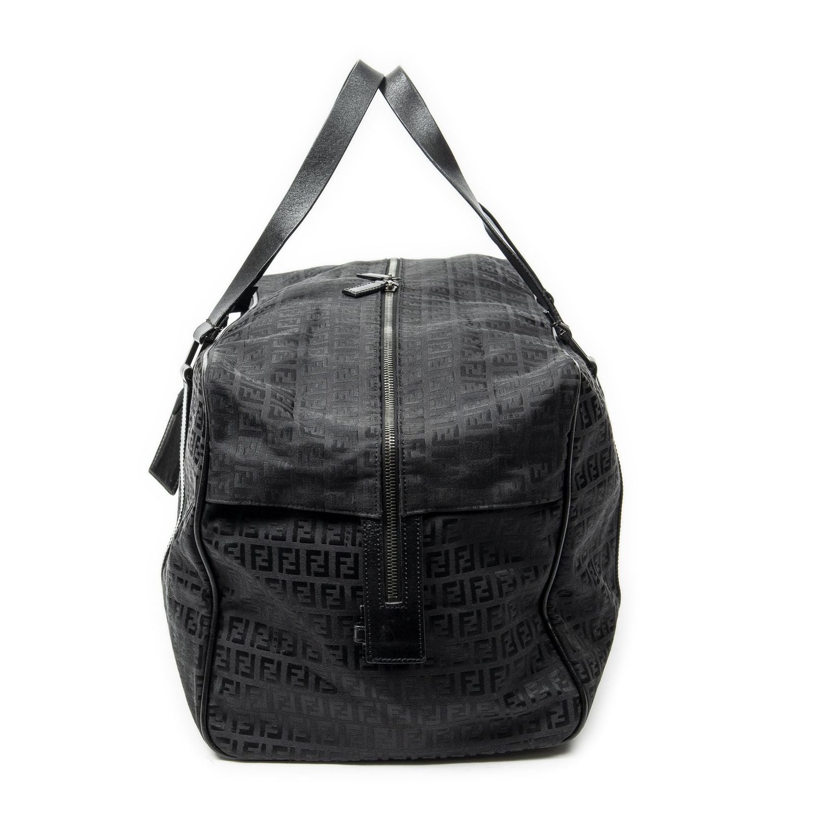 Fendi Collapsible Weekender Black Zucchino Canvas Travel — view 3