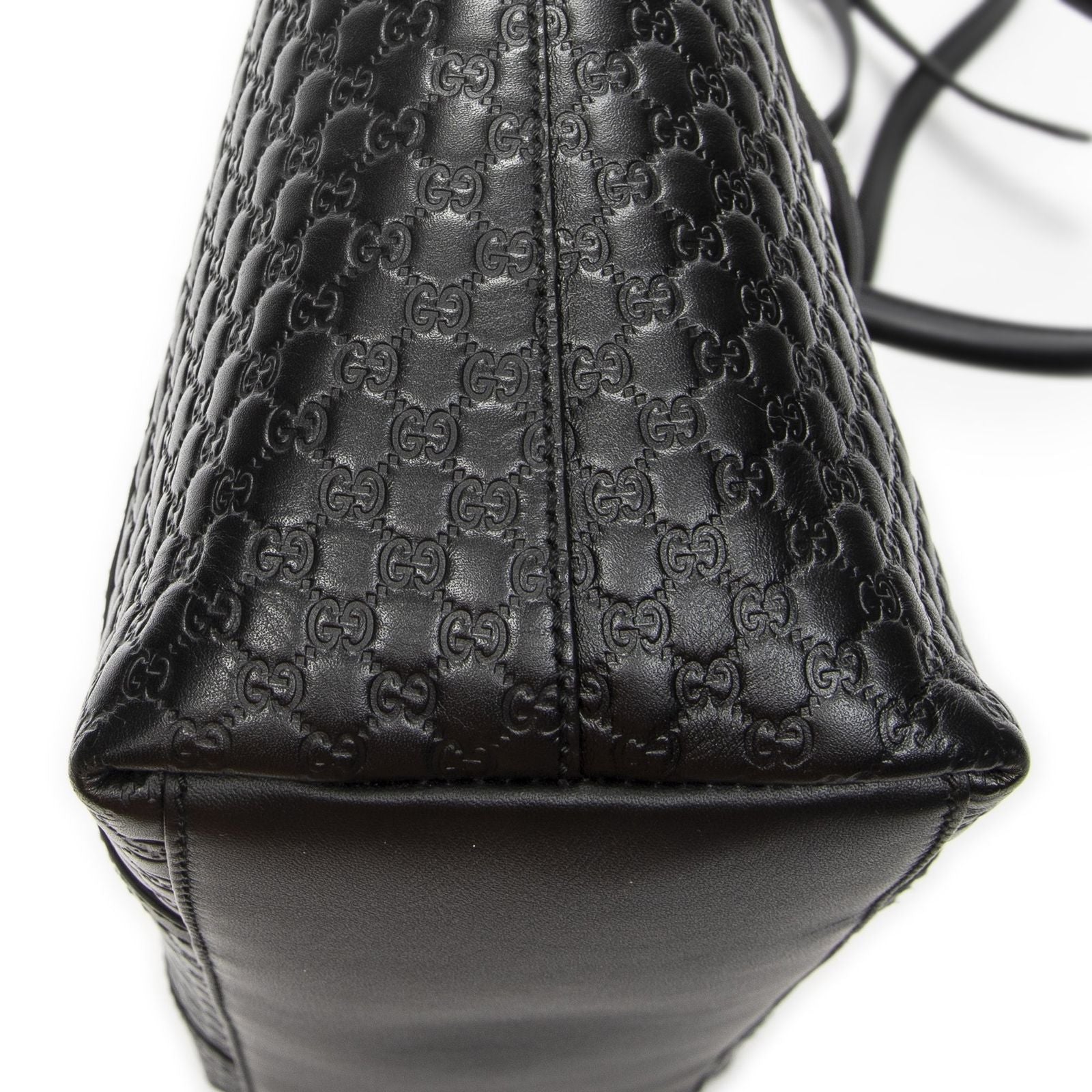 Gucci Convertible Satchel Black Micro Guccissima Leather — view 8
