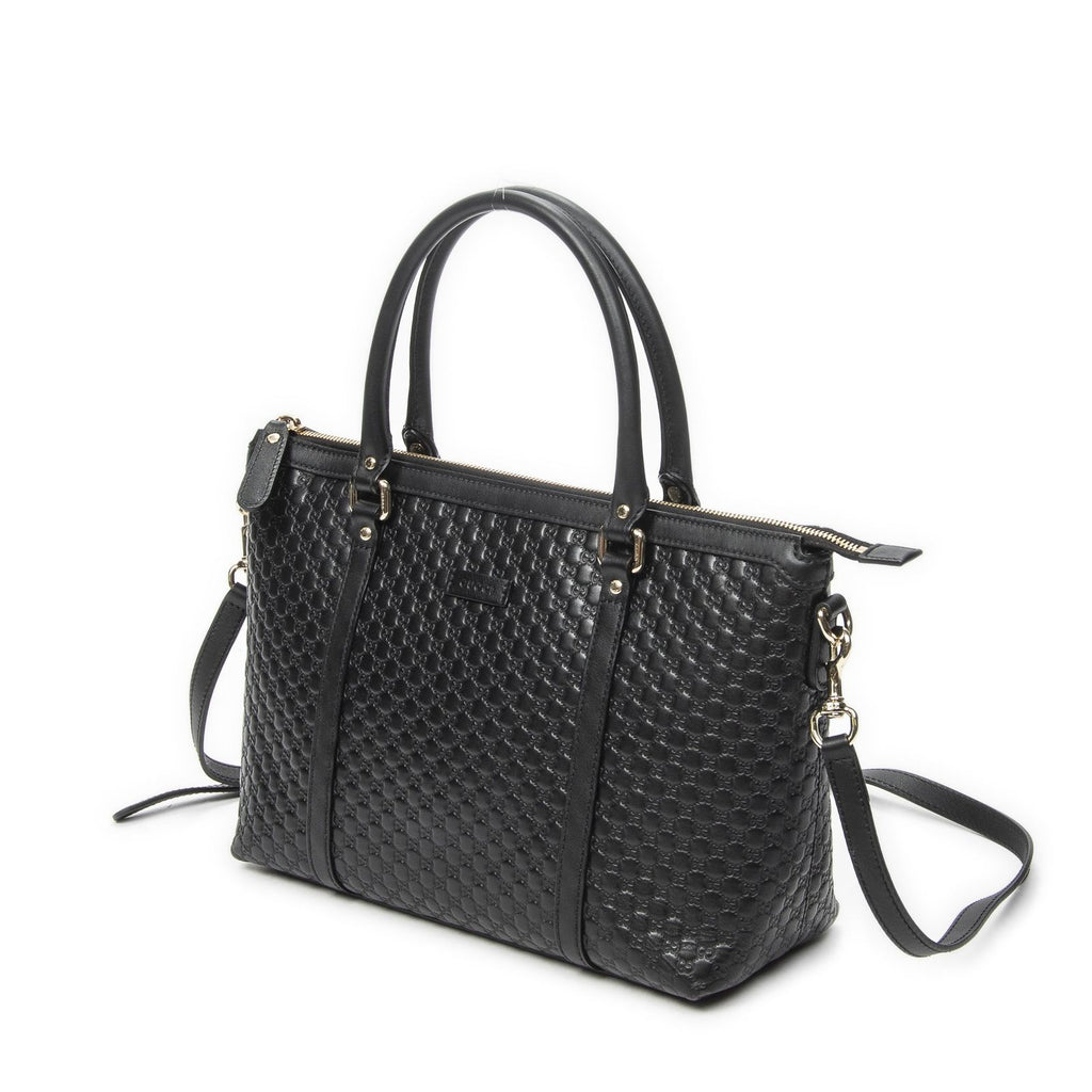 Gucci Convertible Satchel Black Micro Guccissima Leather — view 2