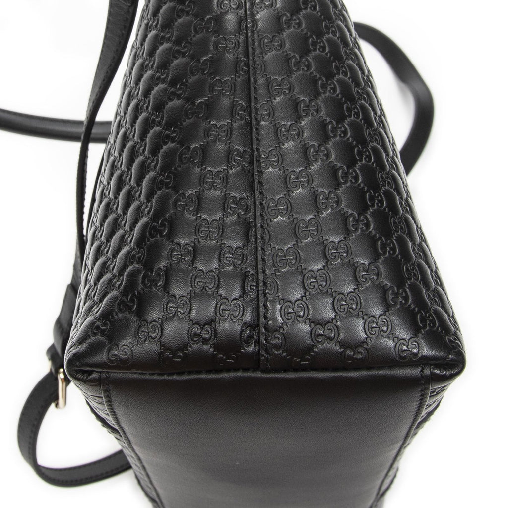 Gucci Convertible Satchel Black Micro Guccissima Leather — view 7