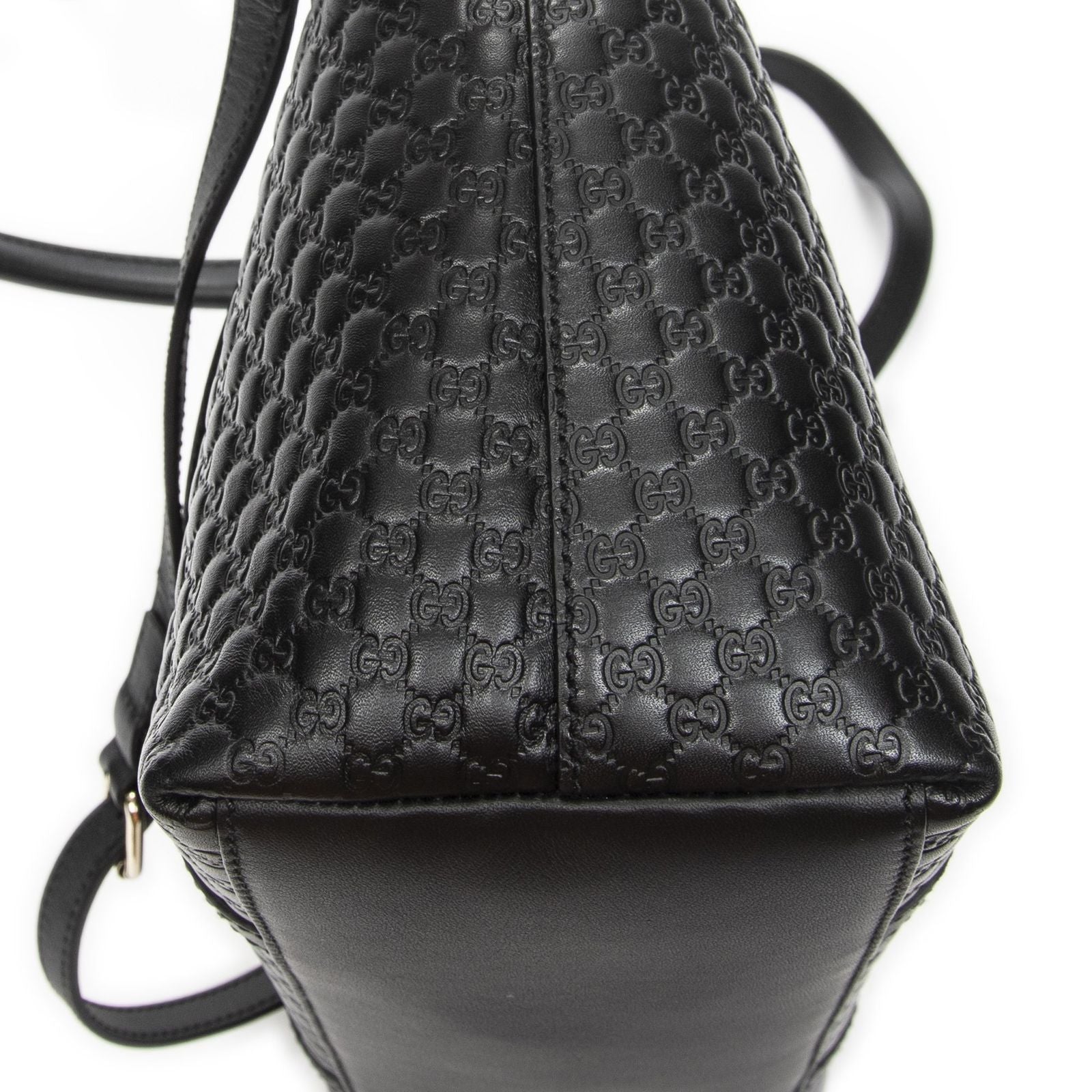 Gucci Convertible Satchel Black Micro Guccissima Leather — view 7