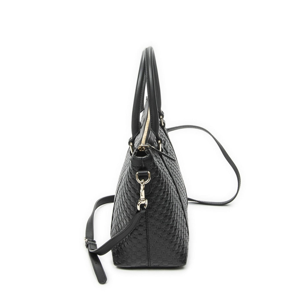 Gucci Convertible Satchel Black Micro Guccissima Leather — view 4