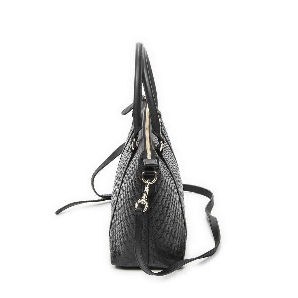 Gucci Convertible Satchel Black Micro Guccissima Leather — view 3