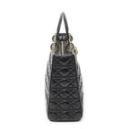 Dior Large Lady Dior Zip Black Canada Lambskin Leather Handbag — view 4