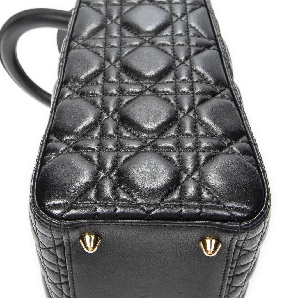 Dior Large Lady Dior Zip Black Canada Lambskin Leather Handbag — view 7