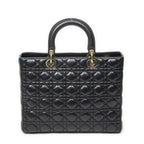 Dior Large Lady Dior Zip Black Canada Lambskin Leather Handbag — view 5