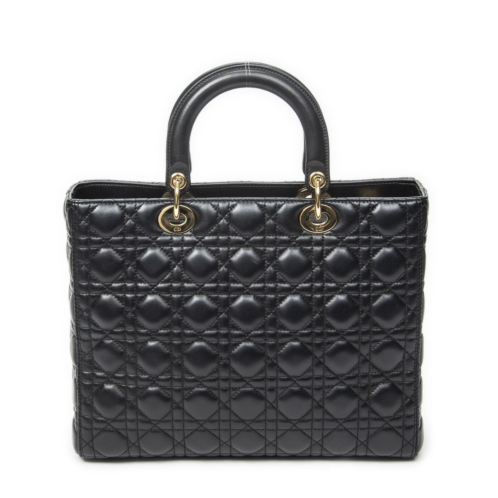 Dior Large Lady Dior Zip Black Canada Lambskin Leather Handbag — view 5