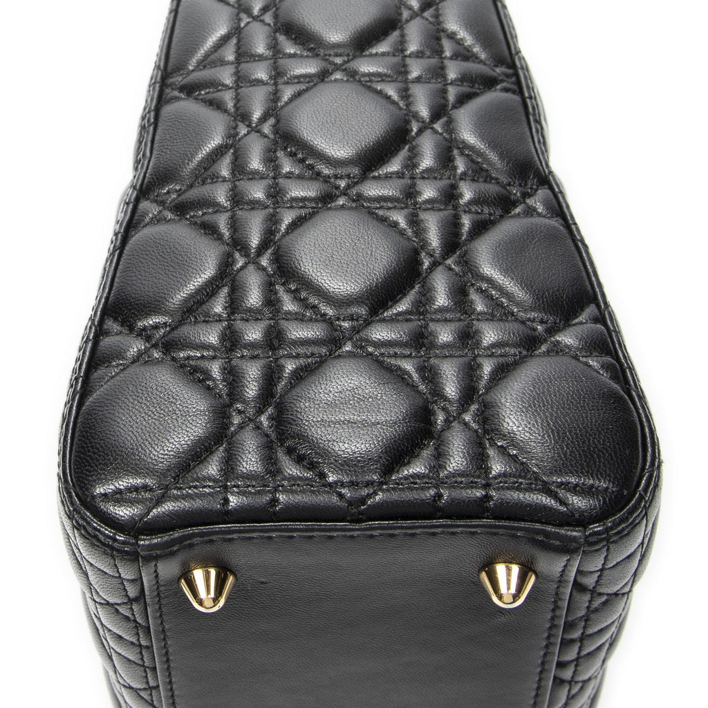 Dior Large Lady Dior Zip Black Canada Lambskin Leather Handbag — view 8