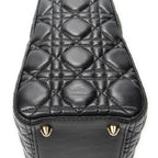 Dior Large Lady Dior Zip Black Canada Lambskin Leather Handbag — view 8