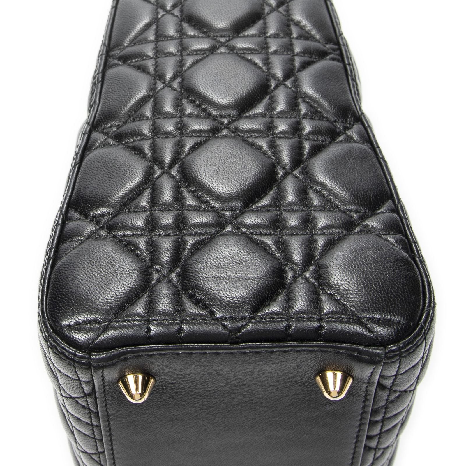 Dior Large Lady Dior Zip Black Canada Lambskin Leather Handbag — view 8