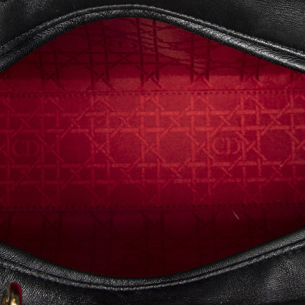 Dior Large Lady Dior Zip Black Canada Lambskin Leather Handbag — view 9