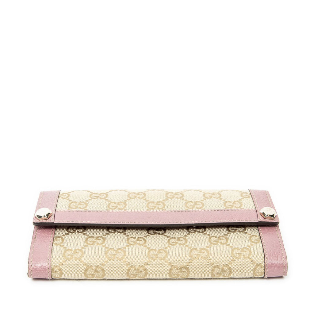 Gucci Continental Wallet Beige Pink GG Canvas — view 3