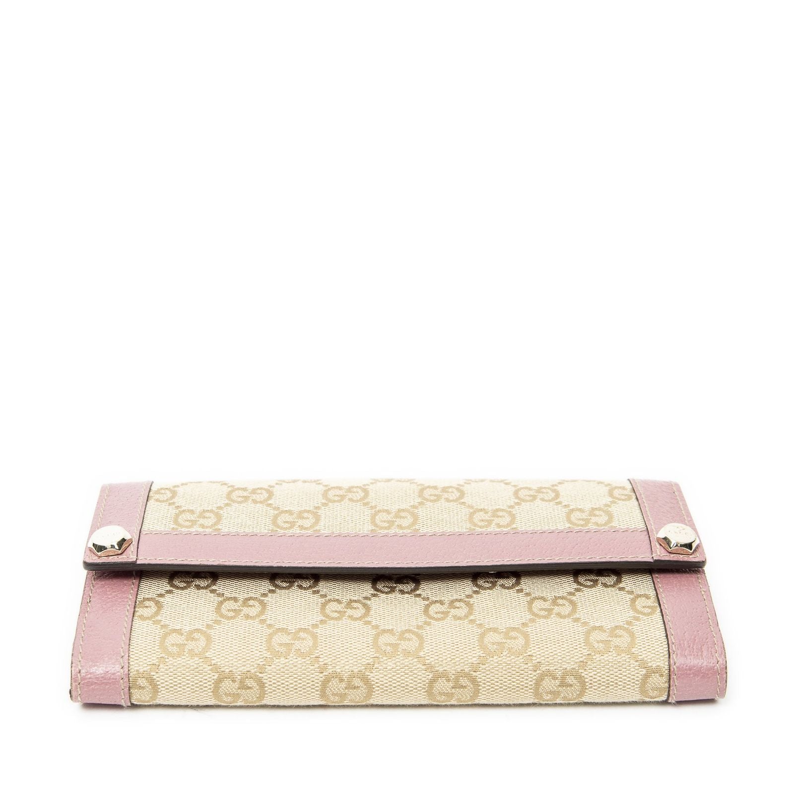 Gucci Continental Wallet Beige Pink GG Canvas — view 3