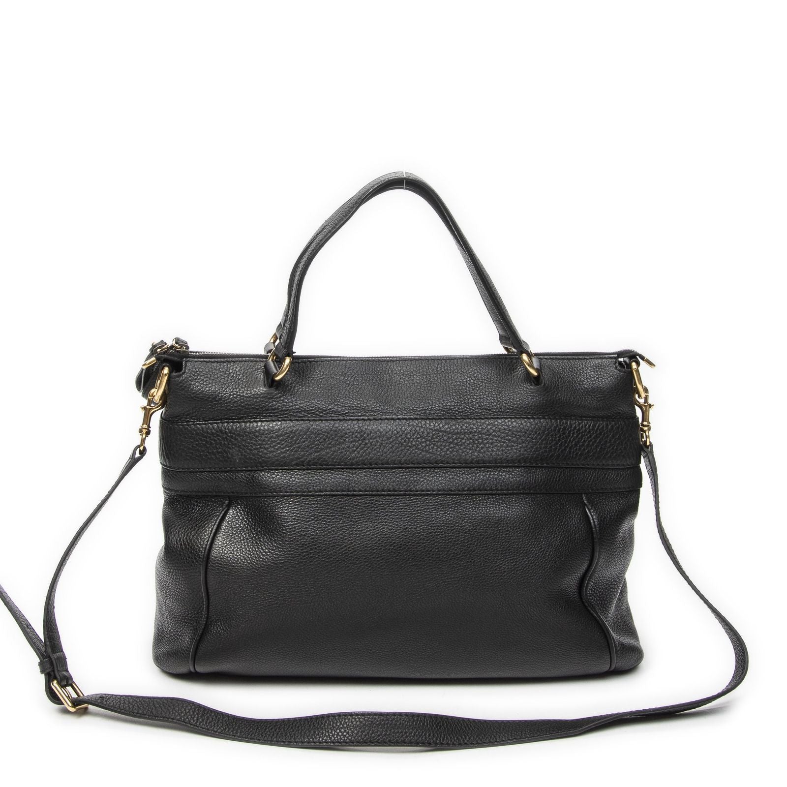 Gucci GG Ride Top Handle Black Gray Calfskin Leather — view 5