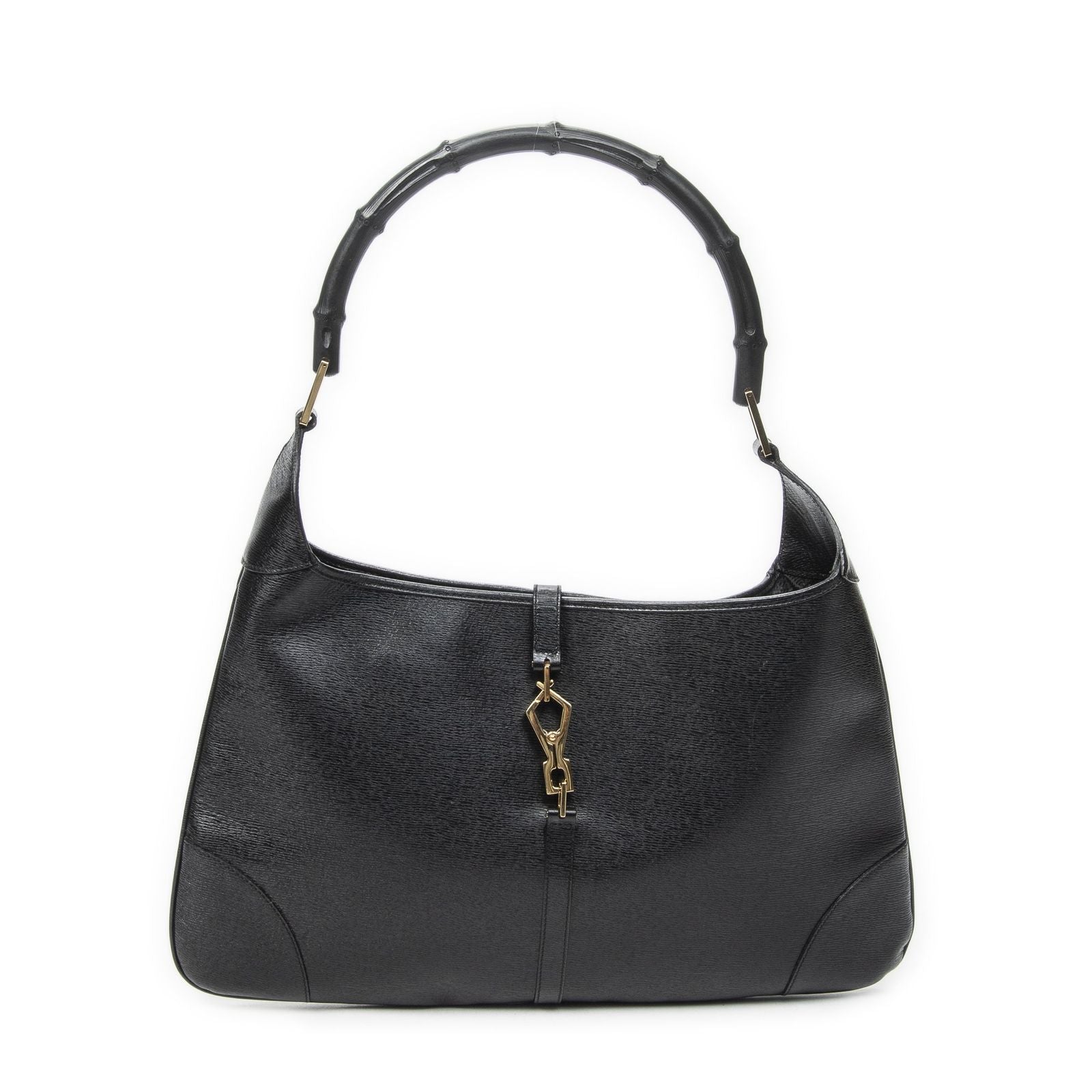 Gucci Bamboo Jackie Hobo Black Studded Calfskin