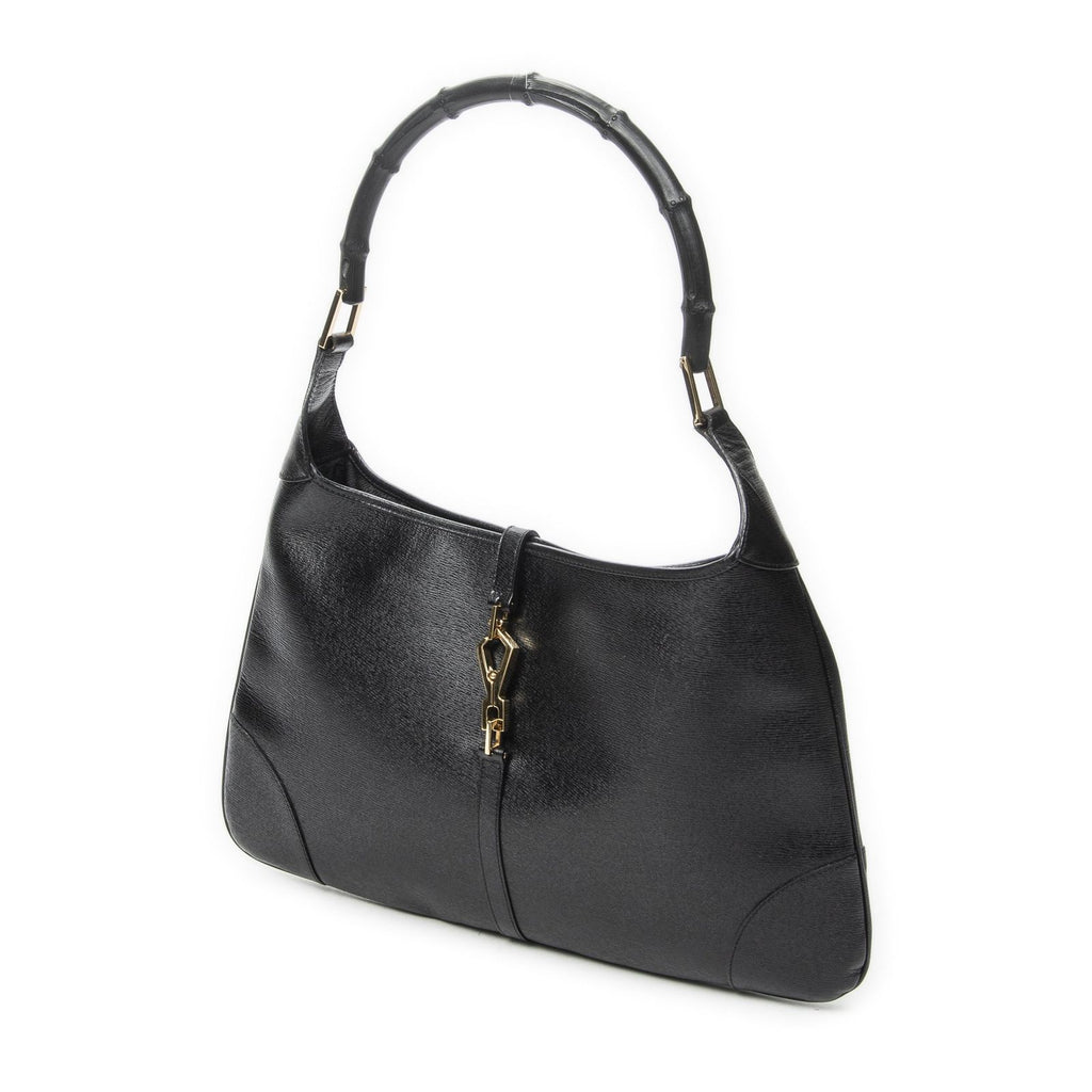 Gucci Bamboo Jackie Hobo Black Studded Calfskin — view 2