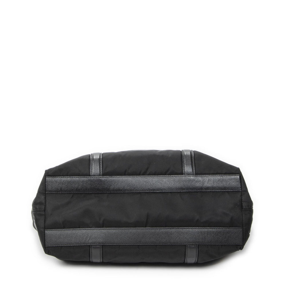 Prada Zip Shopping Tote Black Nylon Canvas — view 6