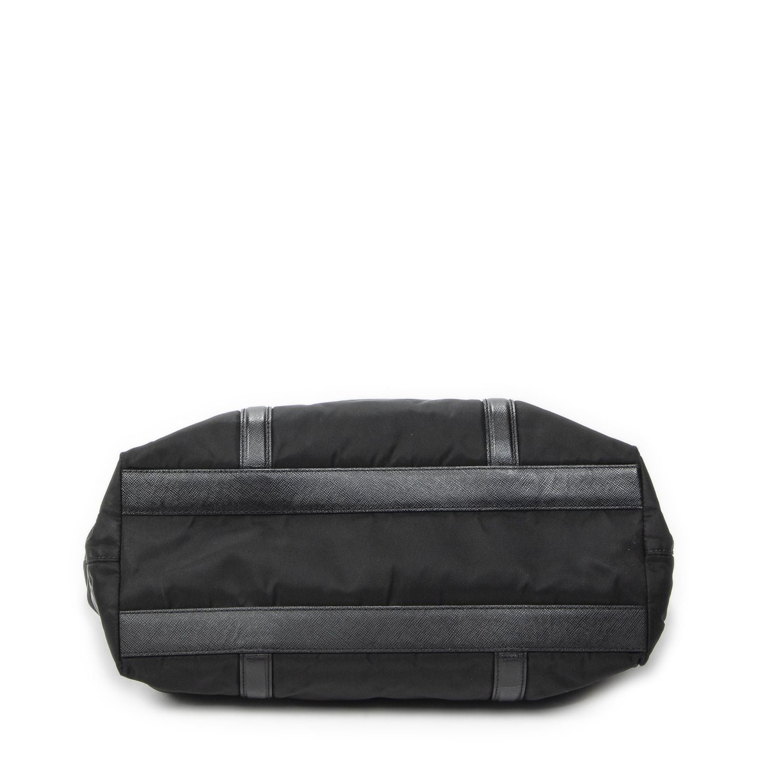 Prada Zip Shopping Tote Black Nylon Canvas — view 6