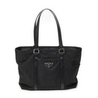 Prada Zip Shopping Tote Black Nylon Canvas