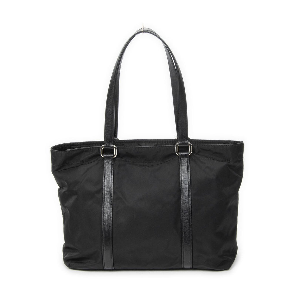 Prada Zip Shopping Tote Black Nylon Canvas — view 5
